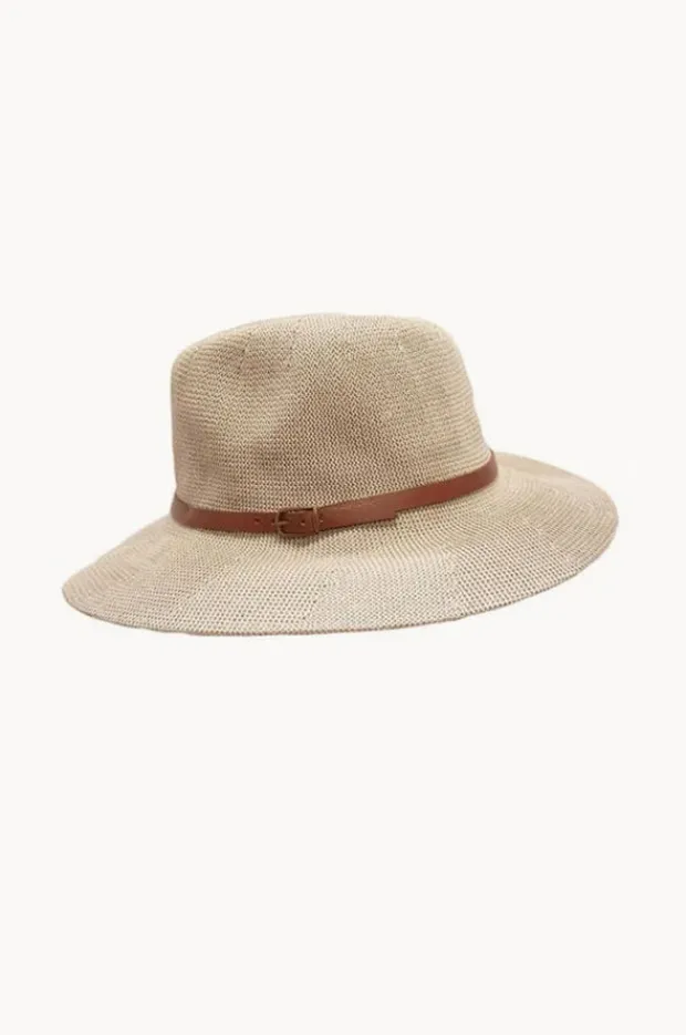 Women Cherry Red Adjustable Knit Leather Band Fedora