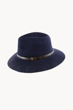 Women Cherry Red Adjustable Knit Leather Band Fedora