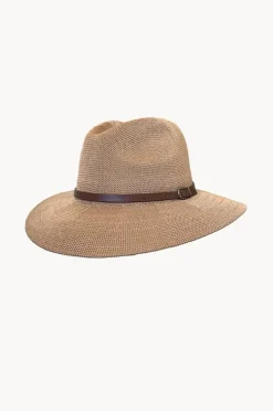 Women Cherry Red Adjustable Knit Leather Band Fedora