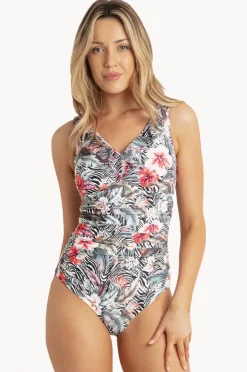 Women Jantzen Africa DD/E Cup Mesh Frill One Piece