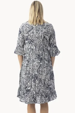 Women Orientique Aksharay Frill Sleeve Pleat Dress