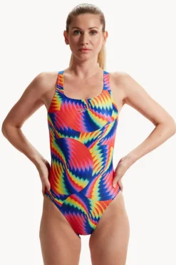 Women Speedo Allover Digital Leaderback One Piece