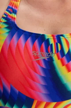 Women Speedo Allover Digital Leaderback One Piece