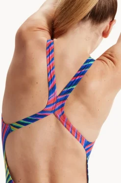 Women Speedo Allover Digital Powerback One Piece