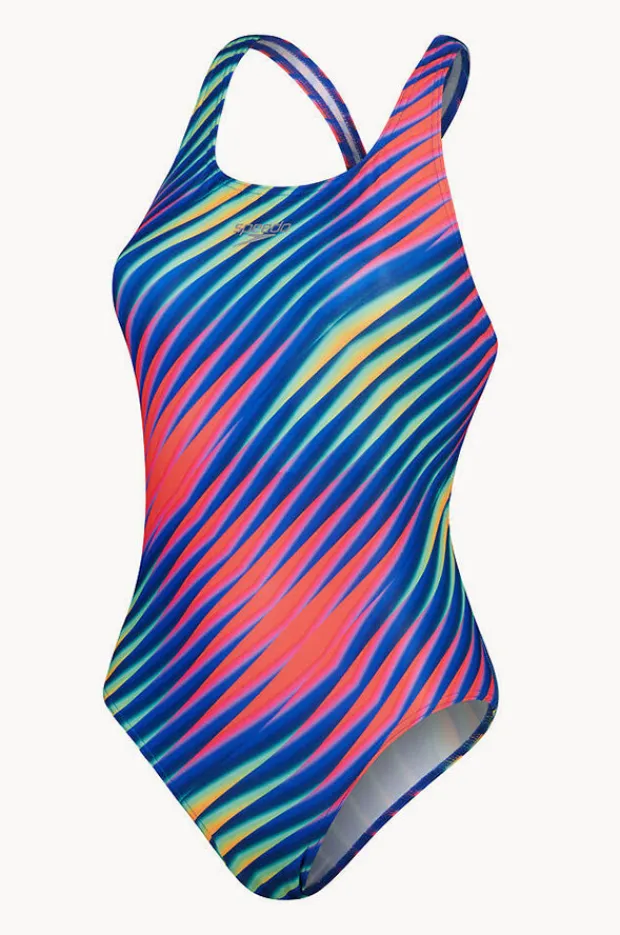 Women Speedo Allover Digital Powerback One Piece