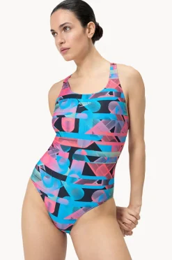 Women Speedo Allover Digital Powerback One Piece