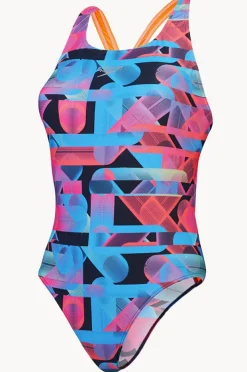 Women Speedo Allover Digital Powerback One Piece