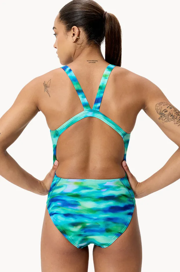 Women Speedo Allover Printed Leaderback One Piece