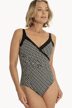Women Jantzen Alo Ruched Surplice One Piece