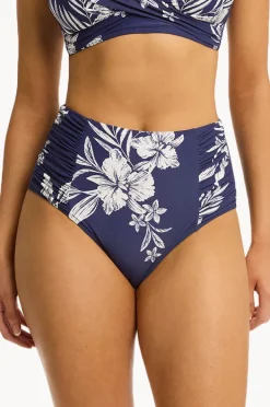 Women Sea Level Aloha Gathered High Waist Pant