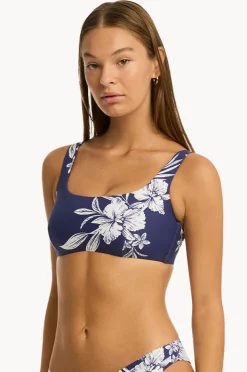 Women Sea Level Aloha Low Square Neck Bra