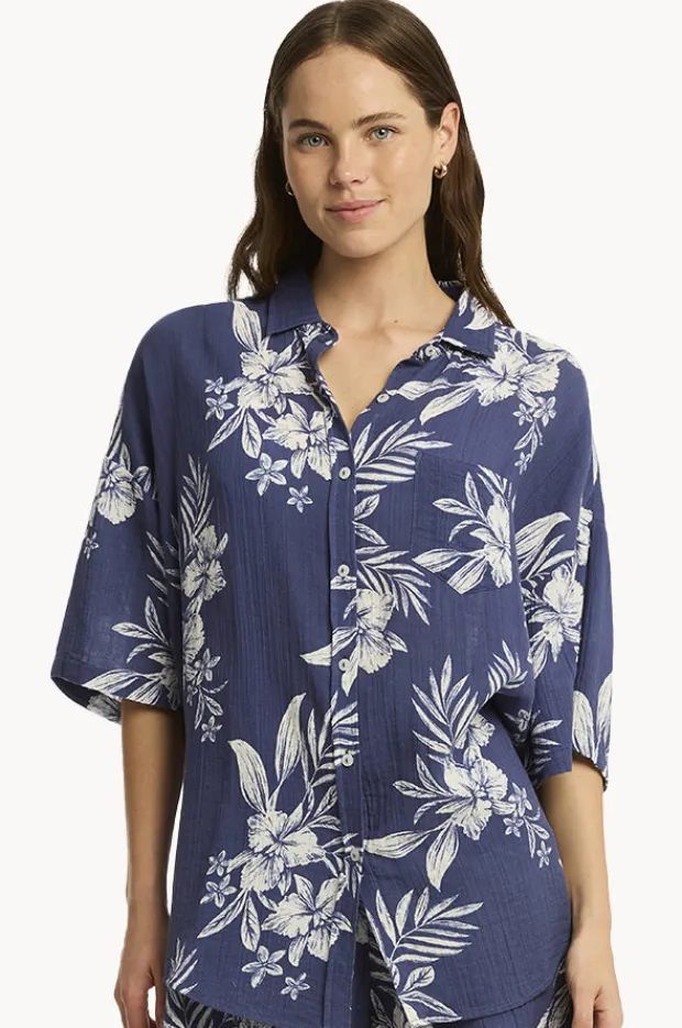 Women Sea Level Aloha Shirt