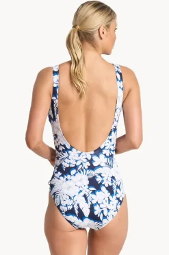 Women Jantzen Anchor Gathered Surplice One Piece