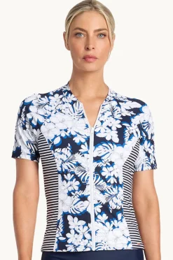 Women Jantzen Anchor Short Sleeve Suntop