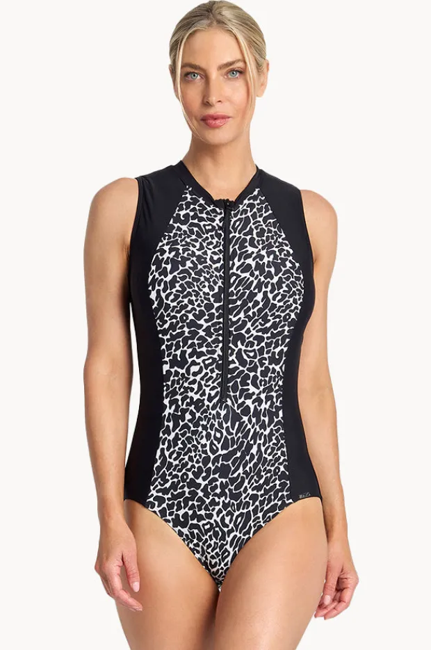 Women Jantzen Animal Active Zip One Piece