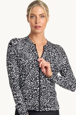 Women Jantzen Animal Long Sleeve Suntop