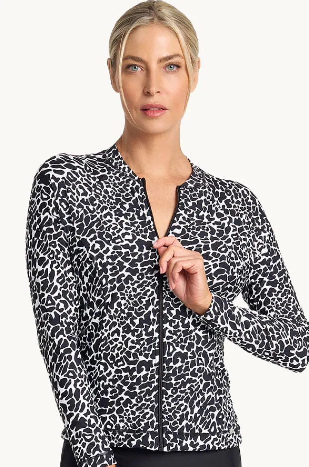 Women Jantzen Animal Long Sleeve Suntop