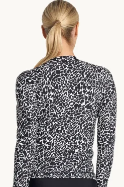 Women Jantzen Animal Long Sleeve Suntop