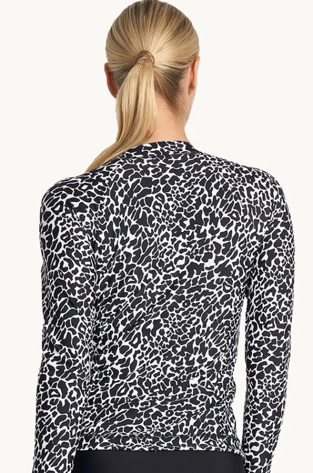 Women Jantzen Animal Long Sleeve Suntop
