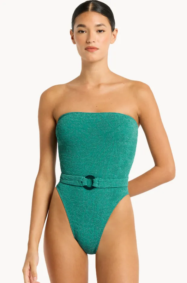 Women Bond-eye Animalia Belt Fane Bandeau One Piece