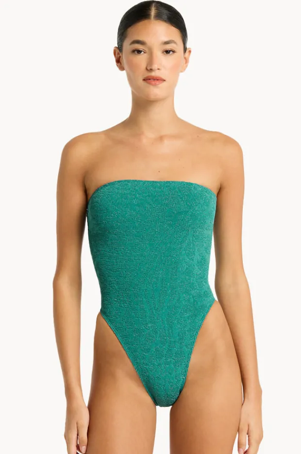 Women Bond-eye Animalia Belt Fane Bandeau One Piece
