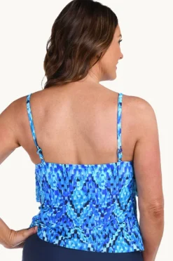 Women Maxine Artisan Ikat Tiered Tankini Separate