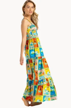 Women Roxy Atlas Sunshine Coastline Maxi Dress