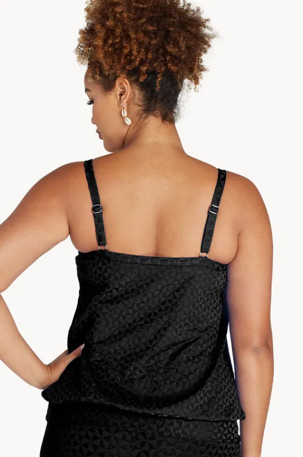 Women Genevieve Aztec Jacquard Blouson Tankini Separate