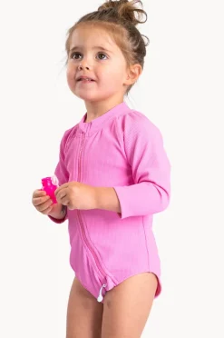 Tini Togs Baby Girls Long Sleeve Zip Sunsuit