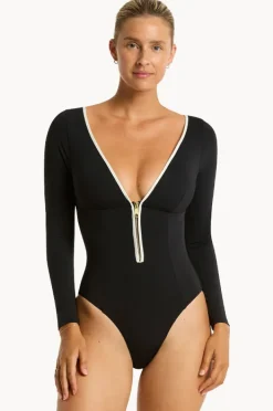 Women Sea Level Babylon Long Sleeve Sunsuit