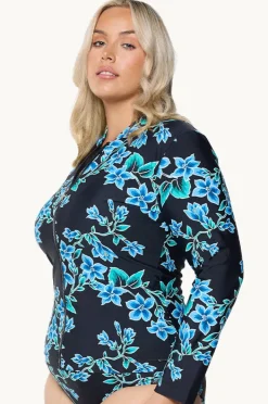 Women Capriosca Bahamas Blue Long Sleeve Suntop