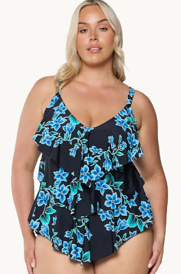 Women Capriosca Bahamas Blue Tiered Frill Tankini Separate