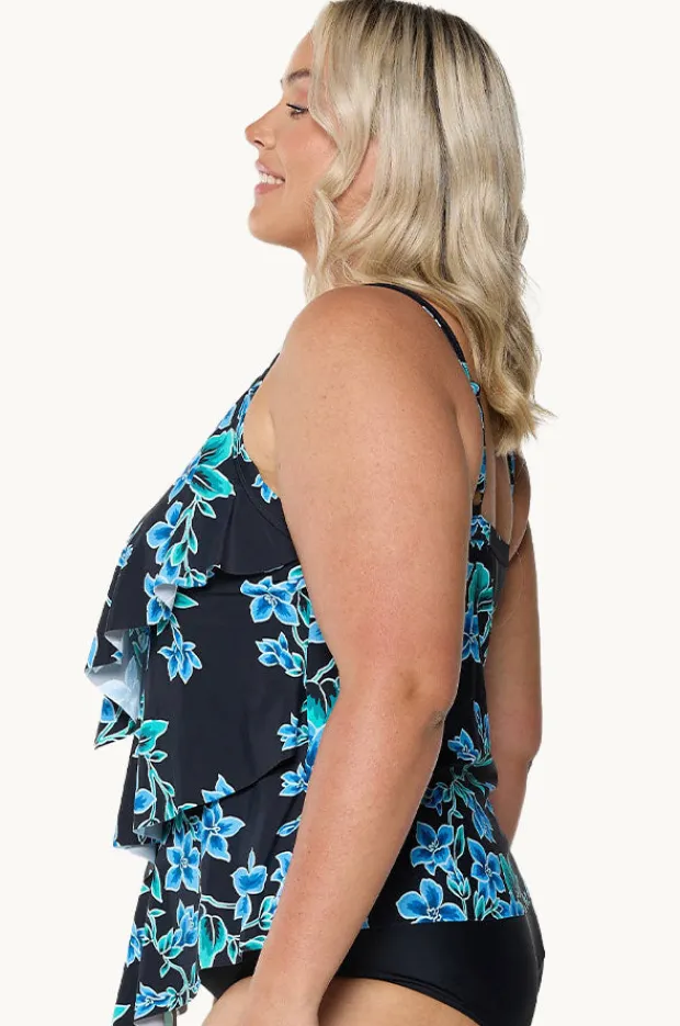 Women Capriosca Bahamas Blue Tiered Frill Tankini Separate