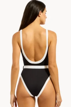 Women Seafolly Bandwave Belted Retro Tank One Piece