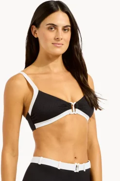 Women Seafolly Bandwave Multi Fit Trim Front Bralette
