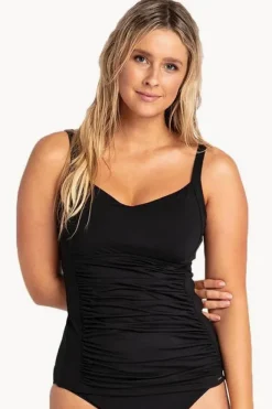 Women Sunseeker Basix DD/E Cup Ruched Tankini Separate