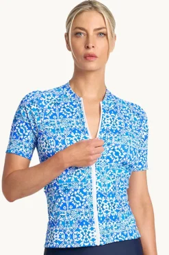 Women Jantzen Bazaar Short Sleeve Suntop