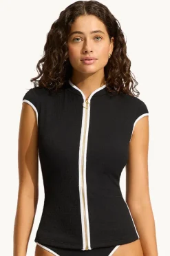 Women Seafolly Beach Bound Cap Sleeve Suntop