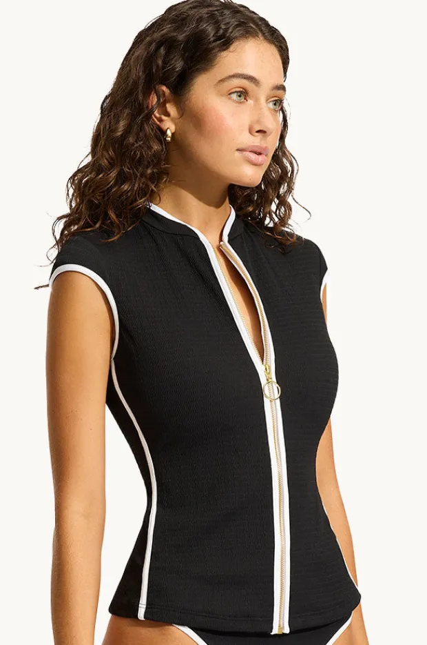 Women Seafolly Beach Bound Cap Sleeve Suntop