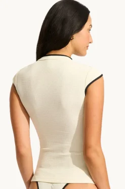 Women Seafolly Beach Bound Cap Sleeve Suntop