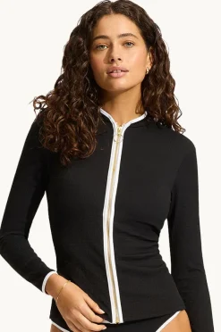 Women Seafolly Beach Bound Long Sleeve Suntop