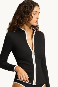 Women Seafolly Beach Bound Long Sleeve Suntop