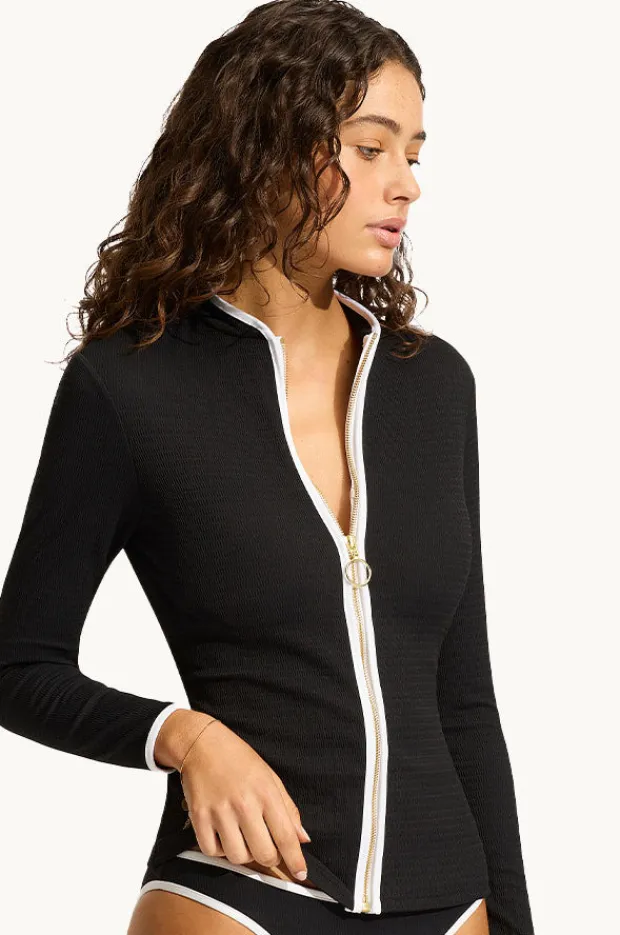 Women Seafolly Beach Bound Long Sleeve Suntop