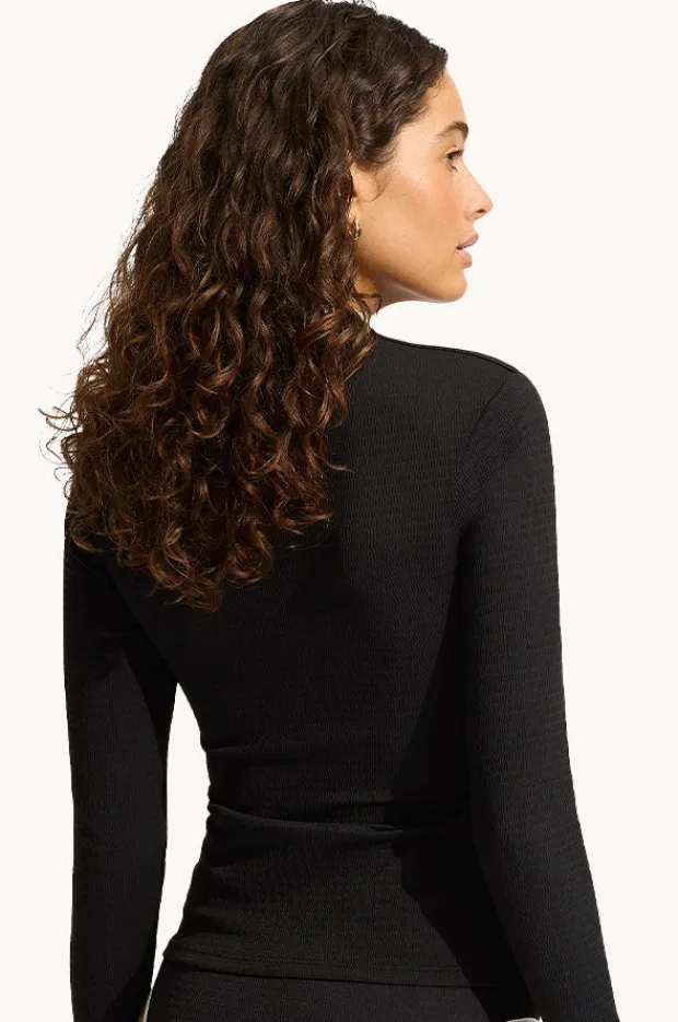 Women Seafolly Beach Bound Long Sleeve Suntop
