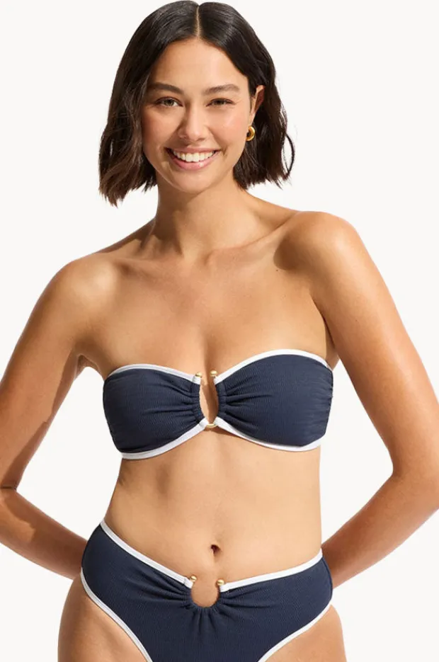 Women Seafolly Beach Bound Ring Front Bandeau