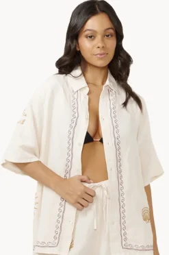 Women Rip Curl Beach Party Embroidered Shirt