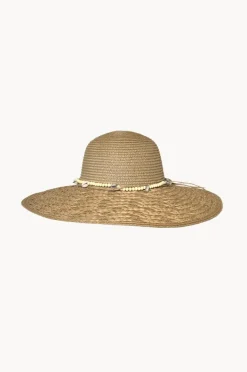 Women Cherry Red Beaded Wide Brim Patterned Hat