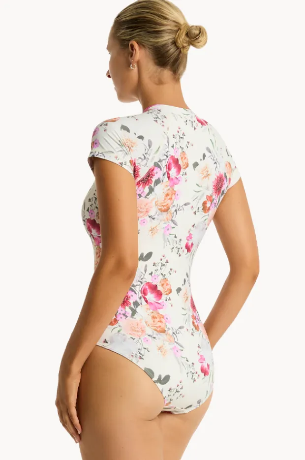 Women Sea Level Belle Short Sleeve Sunsuit