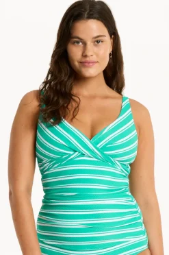 Women Sea Level Biarritz Cross Front Tankini Separate