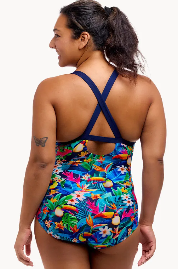 Women Funkita Birdie Wordie Brace Me Back One Piece